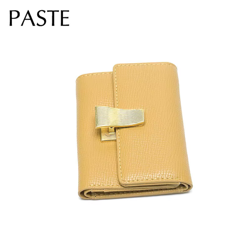 Portefeuille court en cuir de vache pour femme