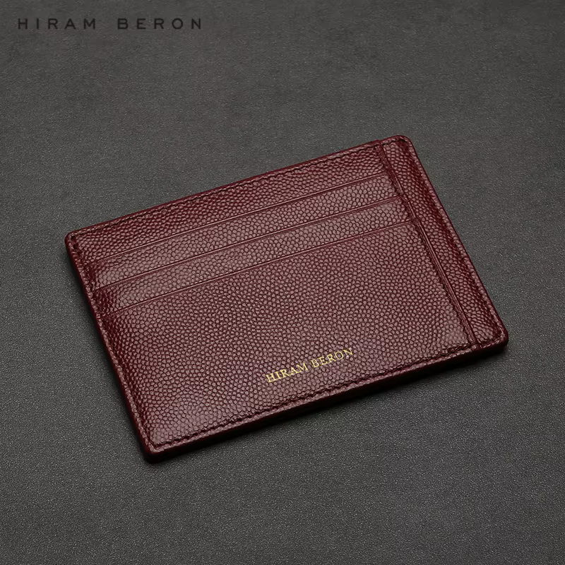 Hiram Beron-Porte-cartes de crédit en cuir personnalisé