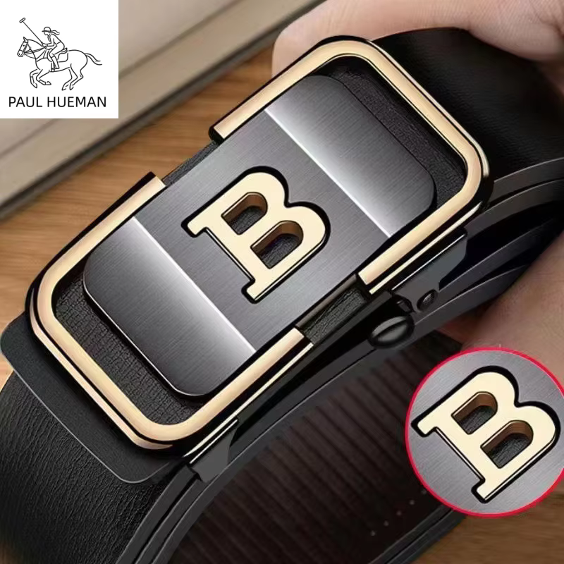 Ceinture en cuir PU élégante pour homme PAUL HUEMAN - Ceintures tendance - Boucle automatique pour affaires