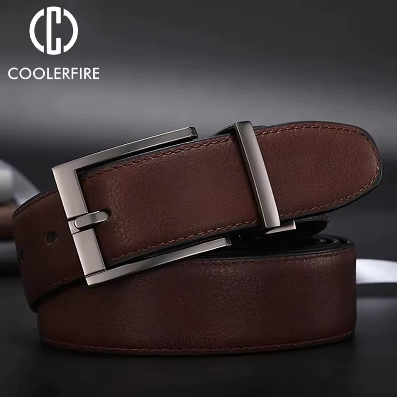 Ceinture réversible en cuir véritable pour hommes