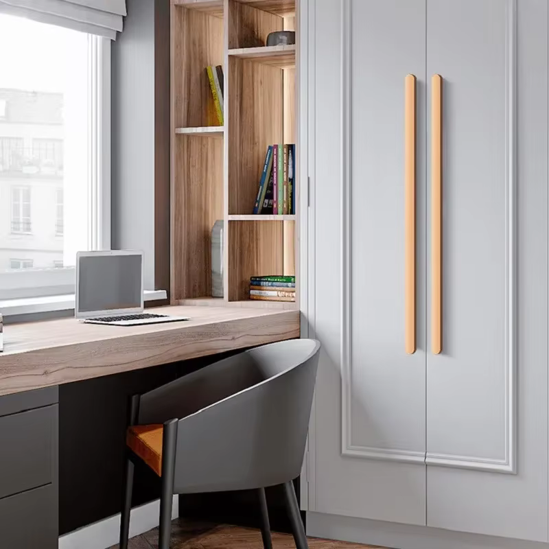 Poignée de porte d'armoire en forme de I, tête ronde arc-en-ciel, moderne, simple, légère, luxe, armoire, meubles