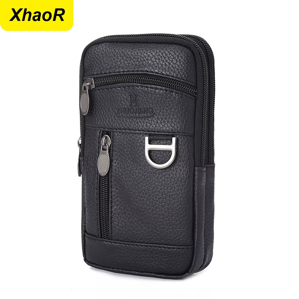 Sac de taille en cuir PU pour hommes
