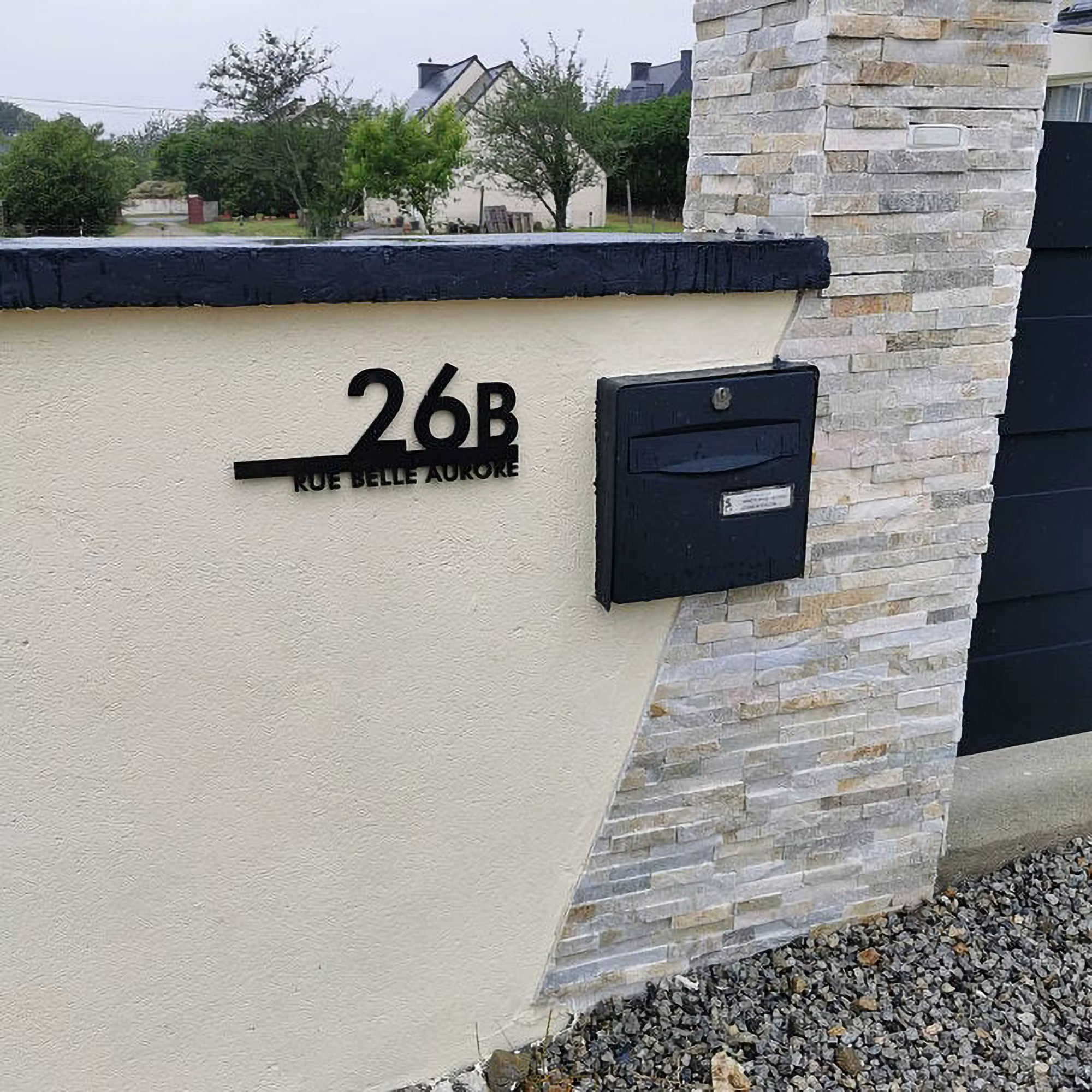 Plaque de numéro de maison flottante moderne personnalisée, plaque de porte, art mural, acrylique, lettres de signalisation, rue, nom, adresse, extérieur, 5mm