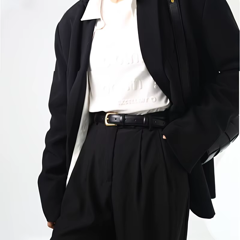 Ceinture simple décorative noire pour femmes