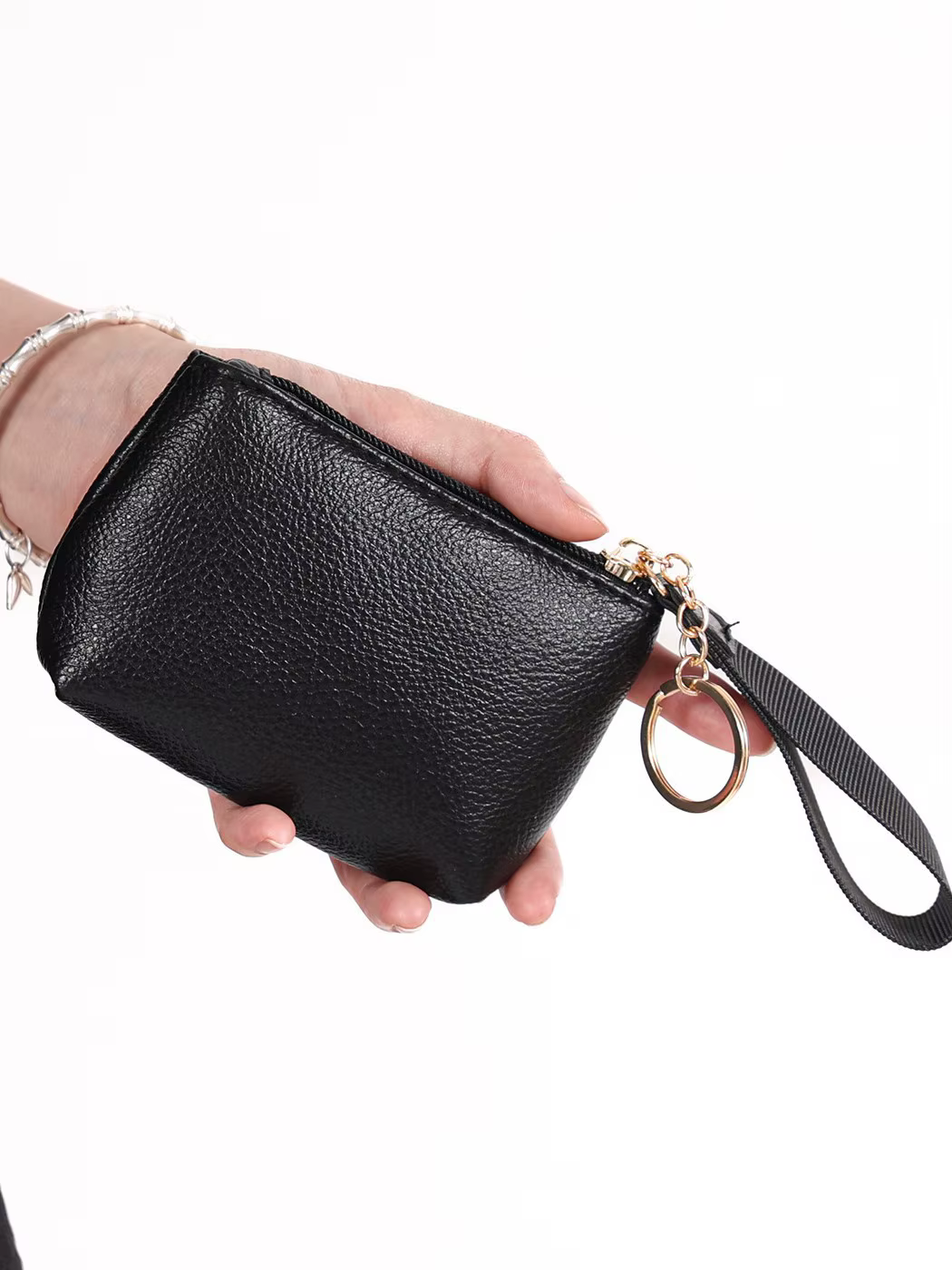 Mini portefeuille en cuir PU, porte-monnaie, porte-clés, pochette de rangement pour cartes, pochette multifonctionnelle à fermeture éclair