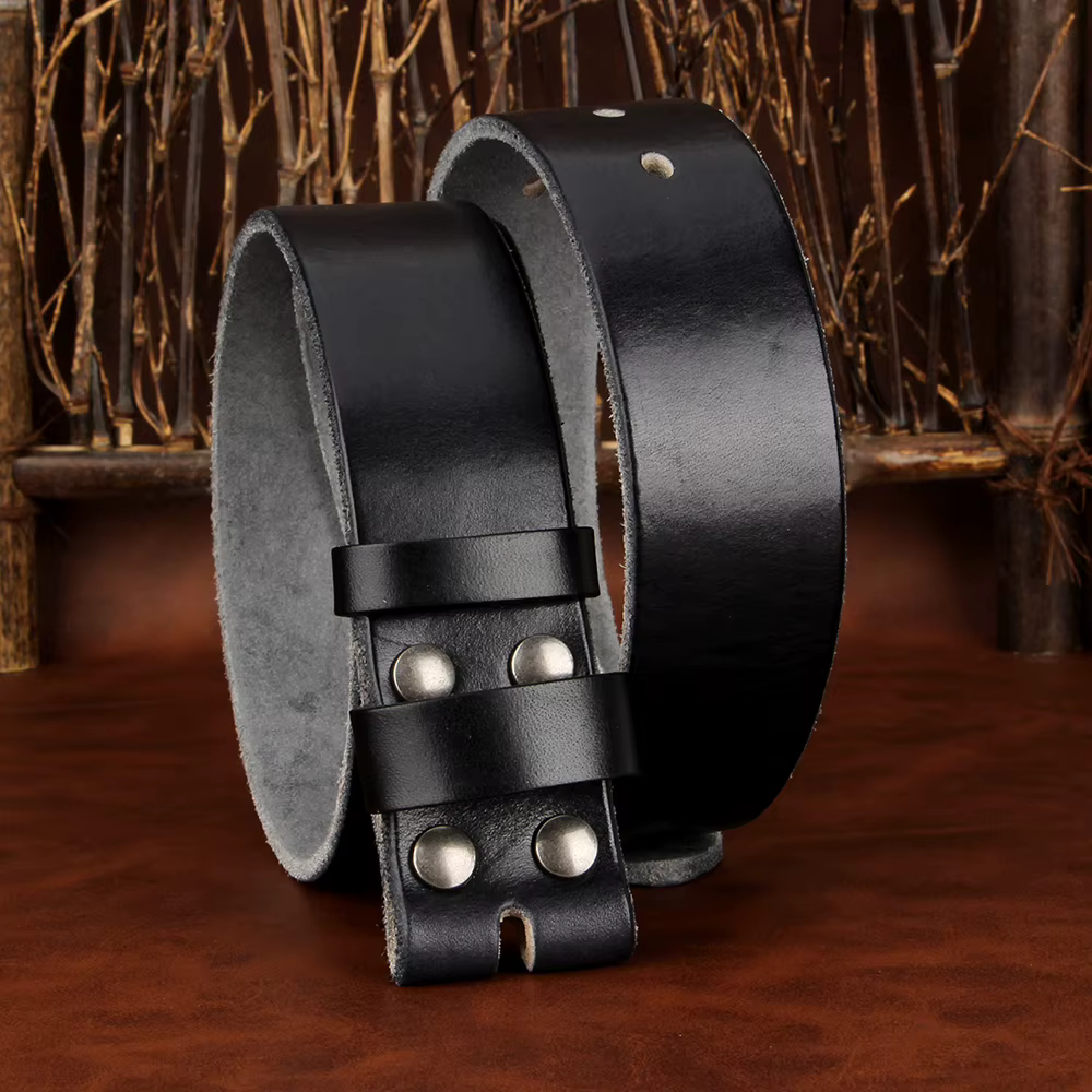 Sogefimen ceinture pour hommes sans boucle ceintures en cuir pleine fleur