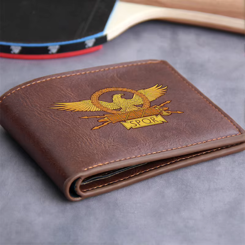 Portefeuille en cuir PU SPOR Eagle Emblem pour homme