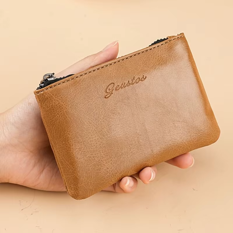 Porte-monnaie miniature en cuir PU gaufré avec fermeture éclair WERLLANDS