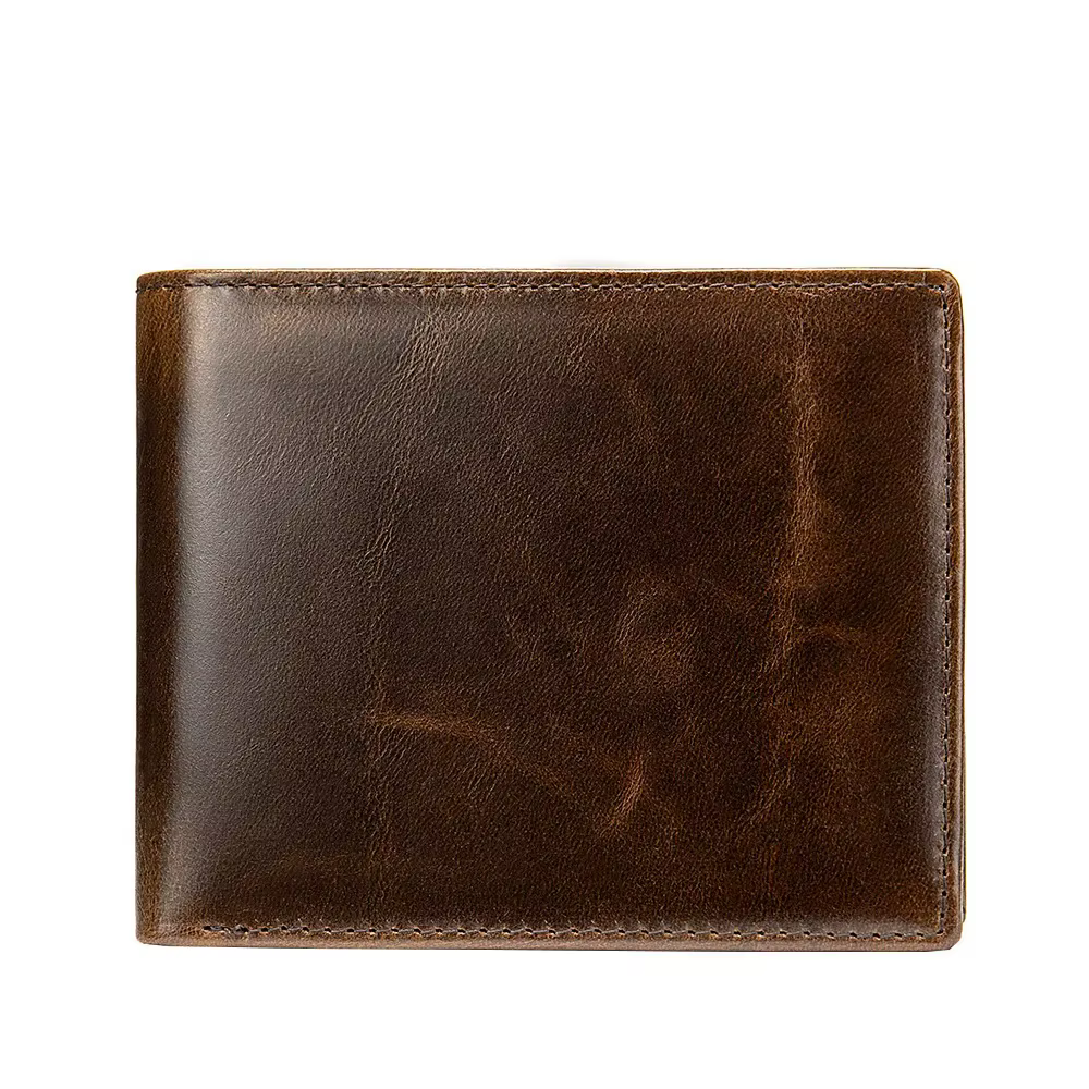 Portefeuille en cuir véritable pour hommes avec poche pour pièces de monnaie porte-monnaie antivol