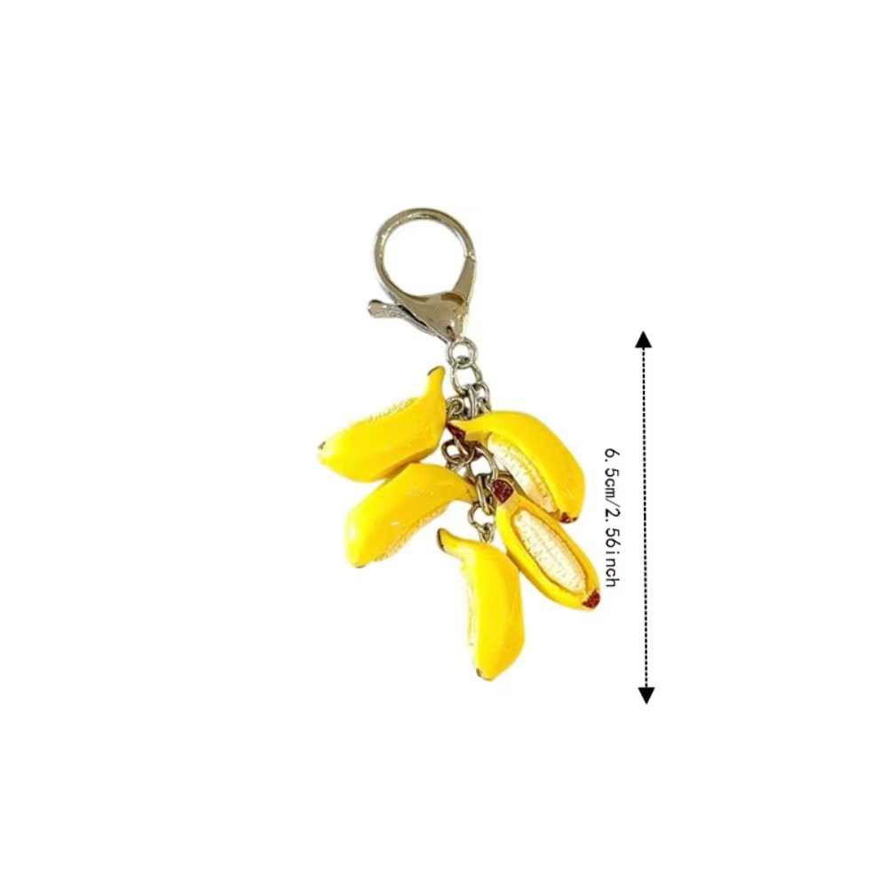 Porte-clés en résine 3D réaliste en forme de fruits rouges, perles épaisses, couleurs vives, breloque de sac léger au design fantaisiste