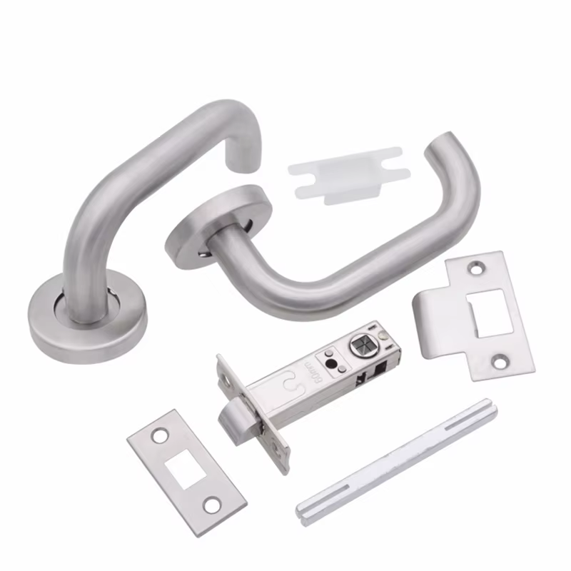 Serrure de Passage de porte ignifuge en acier inoxydable 304, 60mm, poignée en langue