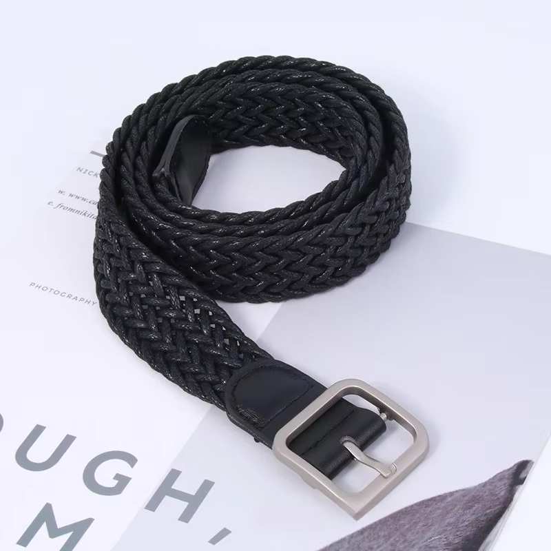 Ceinture en corde de chanvre tressée tendance pour femme, style coréen rétro, pour étudiantes - 1 pièce