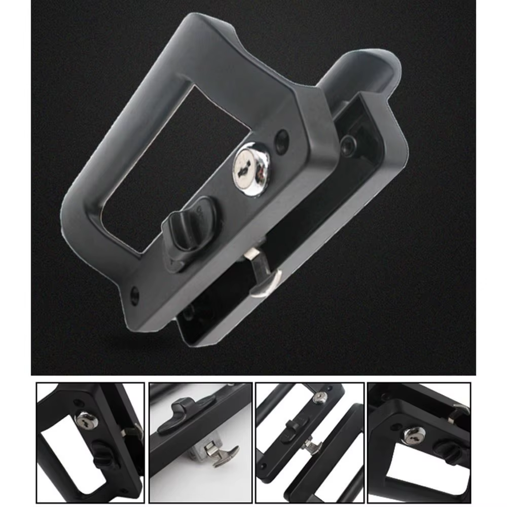 Serrure de porte coulissante en alliage d'aluminium avec clé, ensemble de serrures de porte antirouille et antivol avec poignée, facile à installer