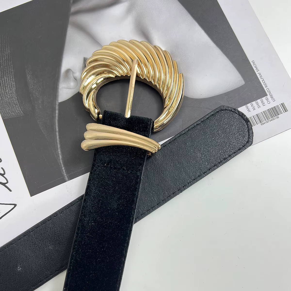 Ceintures en cuir velours noir pour femmes