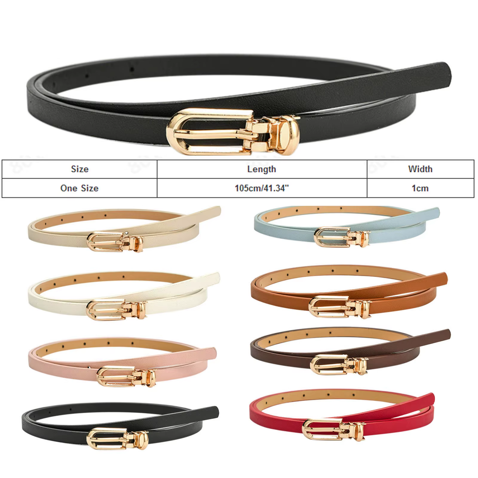 Nouvelles femmes ceintures mode réglable en cuir Pu ceinture mince pour les filles boucle en or sangle robe chandails manteaux ceintures de taille maigres