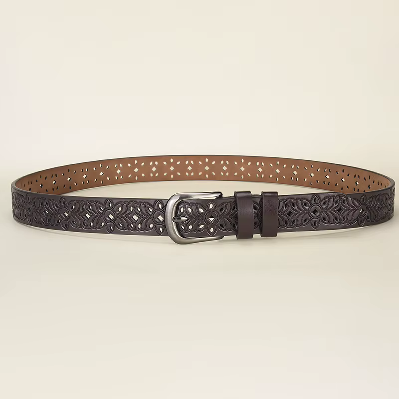 Ceinture de luxe légère à fleurs creuses rétro pour femmes