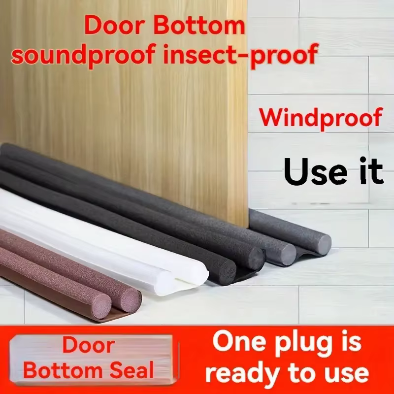 Bande d'étanchéité pour porte, bande d'étanchéité pour bas de porte, bande insonorisante pour interstice de porte et fenêtre, isolation thermique et anti-poussière, 1 pièce