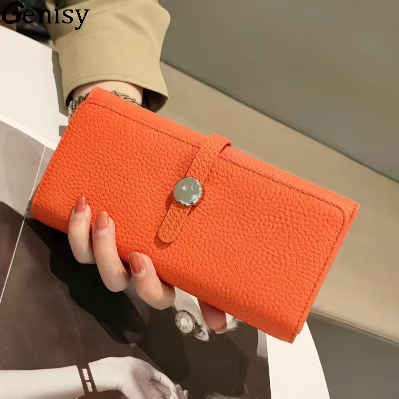 Portefeuille en cuir véritable pour femmes