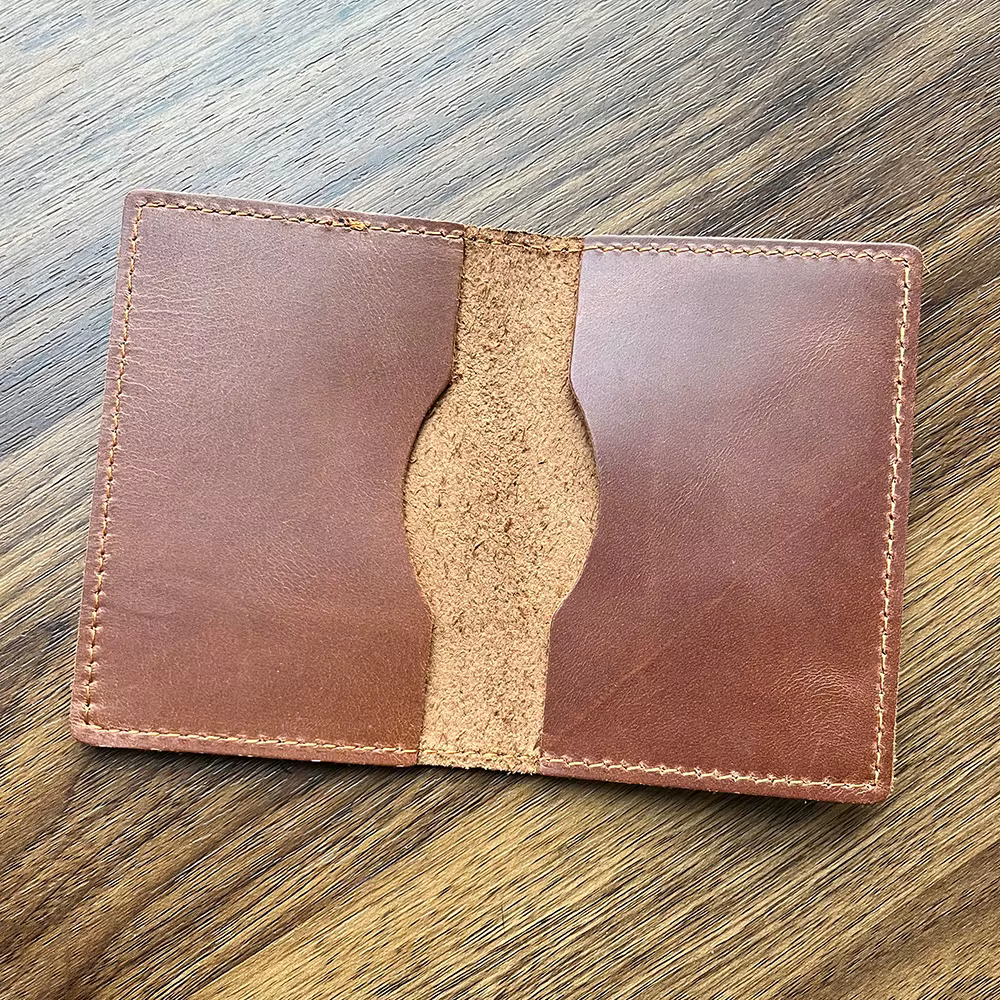 Porte carte bancaire personnalisé en cuir véritable pour hommes