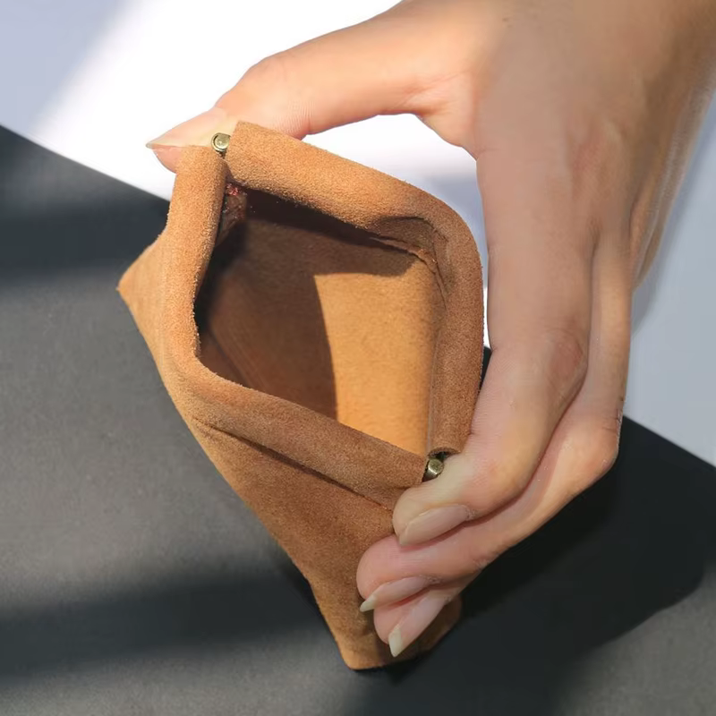 Organisateur de porte-monnaie en cuir de vache