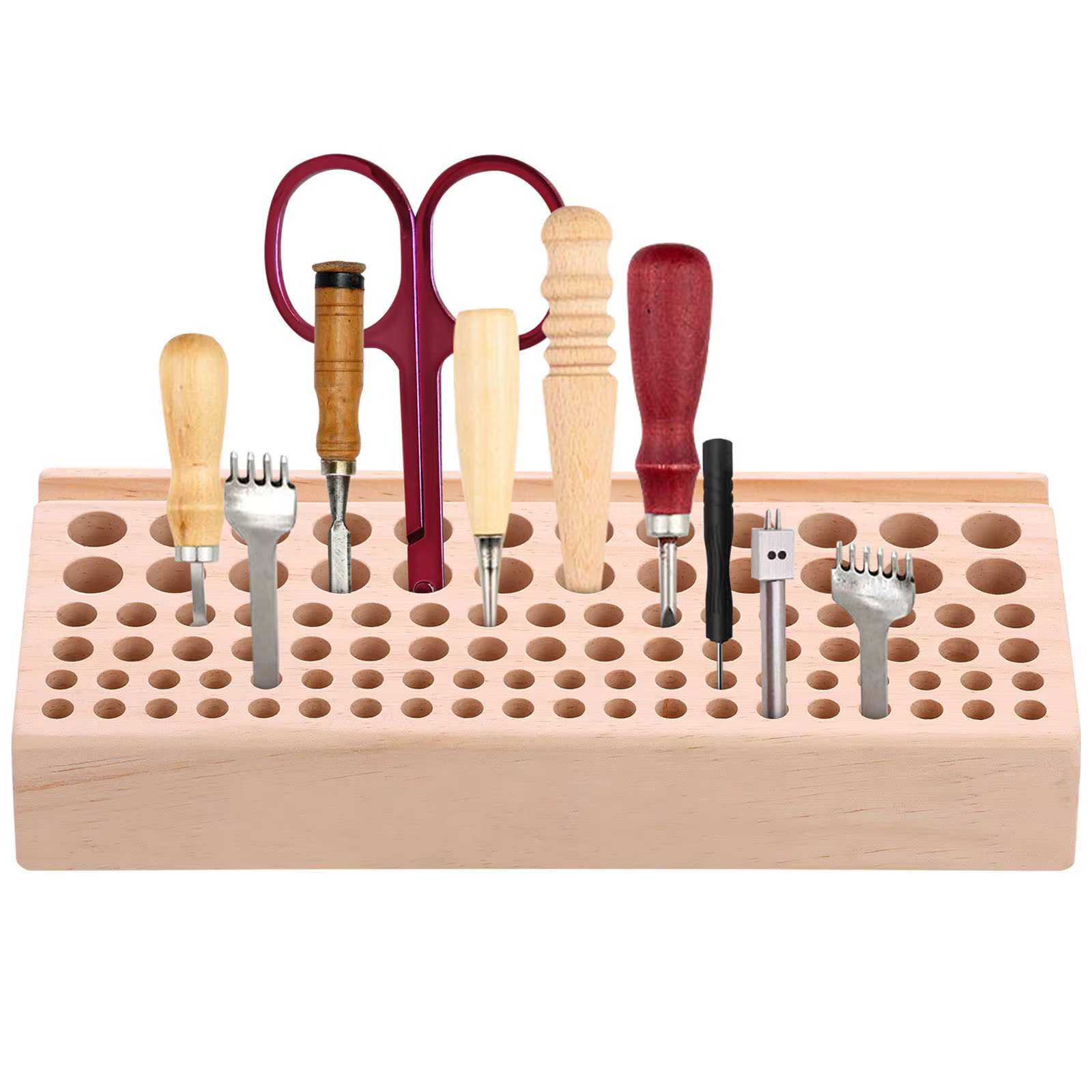 Porte-outils d'artisanat du cuir à 46/98 trous, outil en bois et cuir, outil professionnel en cuir, outils automobiles, rangement de forets