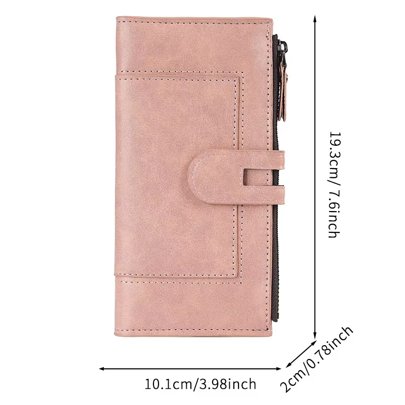 Portefeuille long en cuir PU tendance