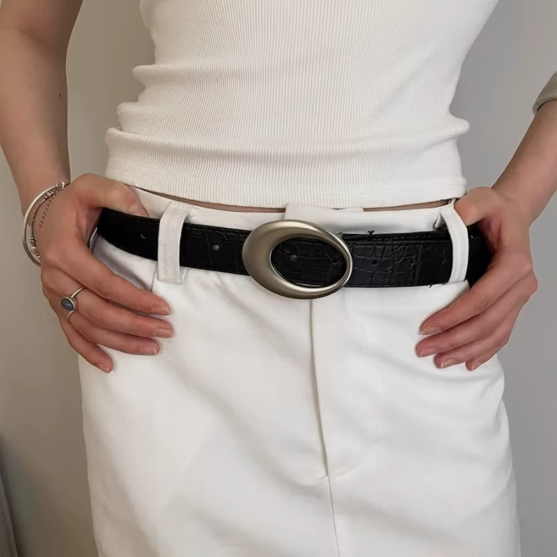 Ceinture vintage en cuir PU pour hommes et femmes