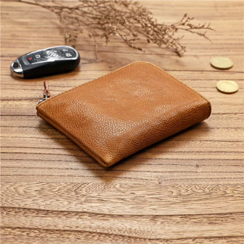 Portefeuille en cuir véritable pour hommes et femmes