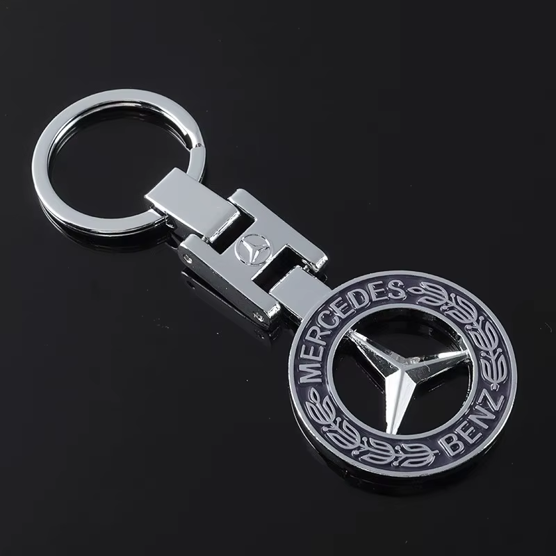 Porte-clés de voiture en métal avec boucle en H