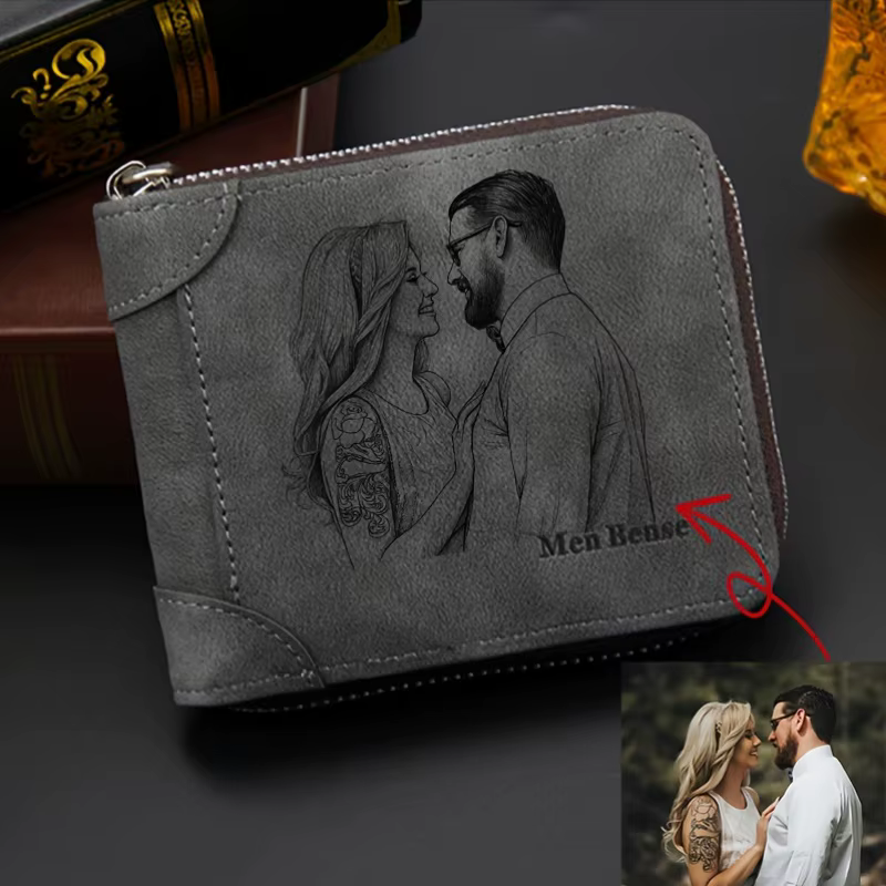 Portefeuille pour homme personnalisé avec photo