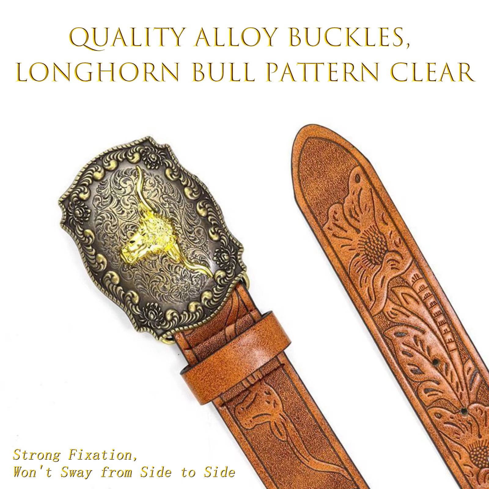 OYIFAN Western Cowboy ceinture jeans boucle ardillon