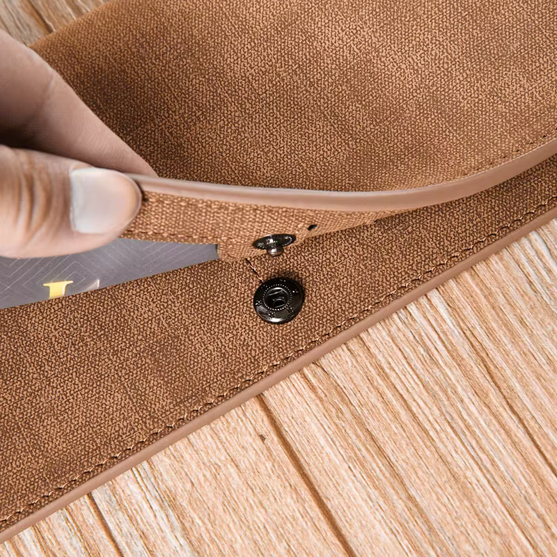 Portefeuille long pour homme en cuir PU de haute qualité