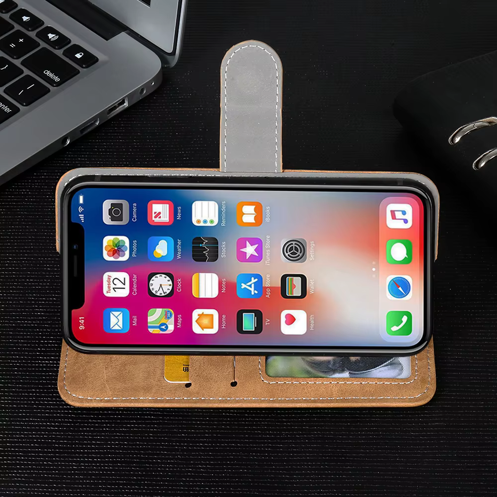 Portefeuille en cuir FOSSiBOT F109 étui mode luxe protection personnaliser couverture téléphone carte