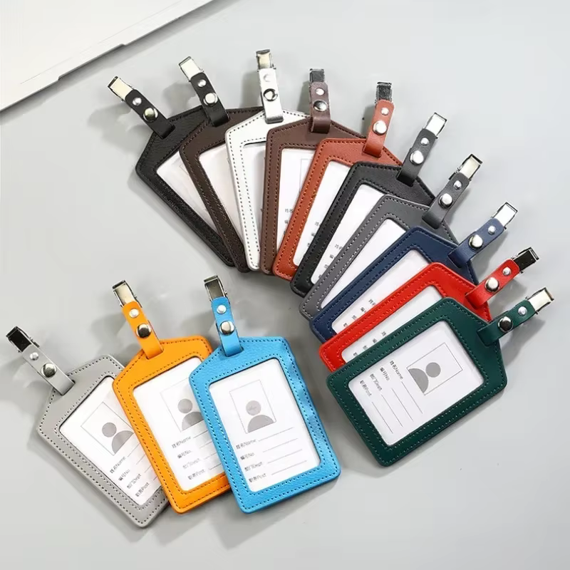 Porte-carte de crédit en cuir véritable