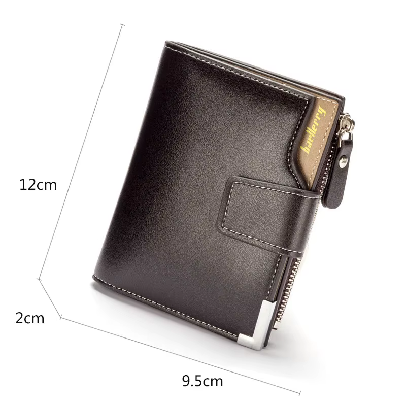 Baellerry court luxe hommes portefeuilles fermeture éclair monnaie poche porte-carte homme portefeuille pochette