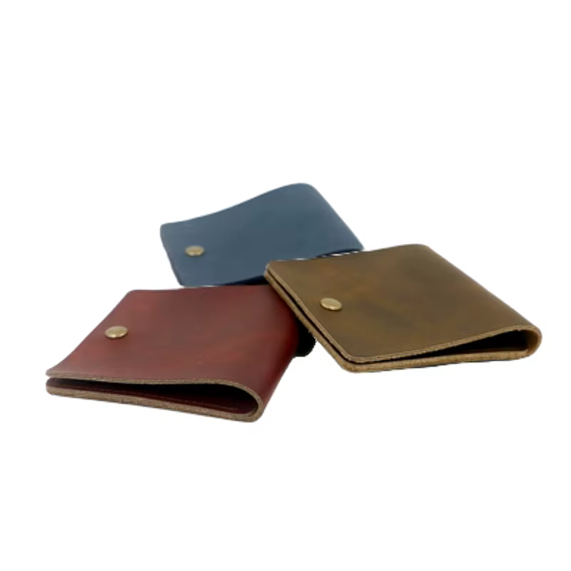 Portefeuille en cuir de vachette pour hommes et femmes