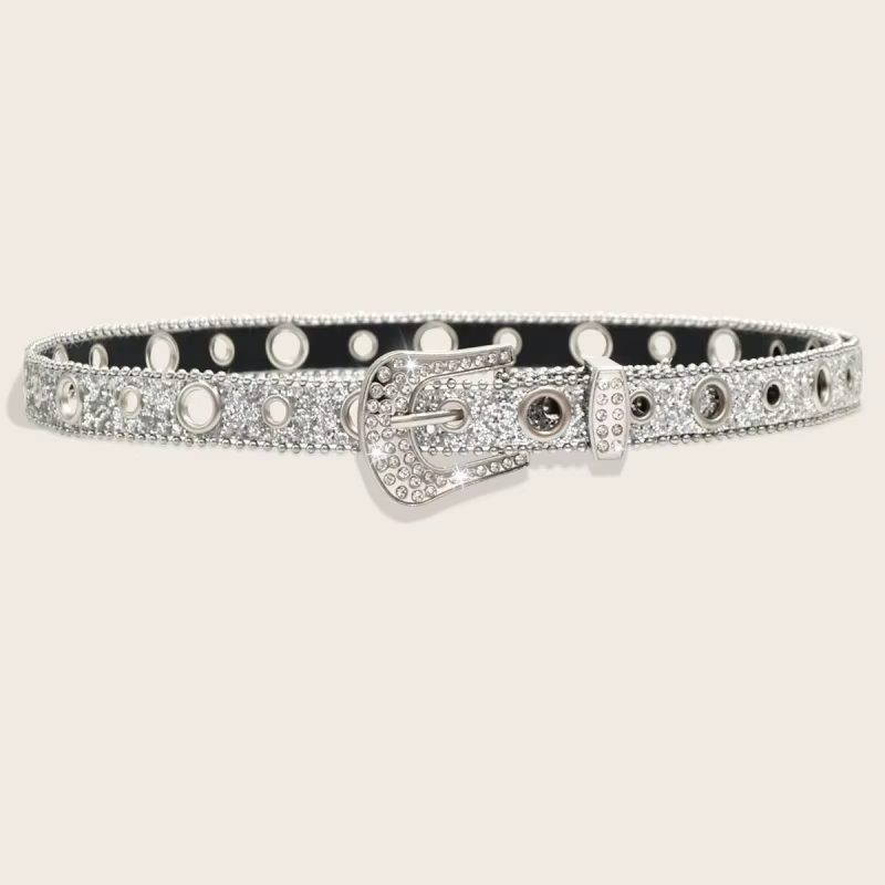 Ceinture Y2K en strass avec boucle à ardillon