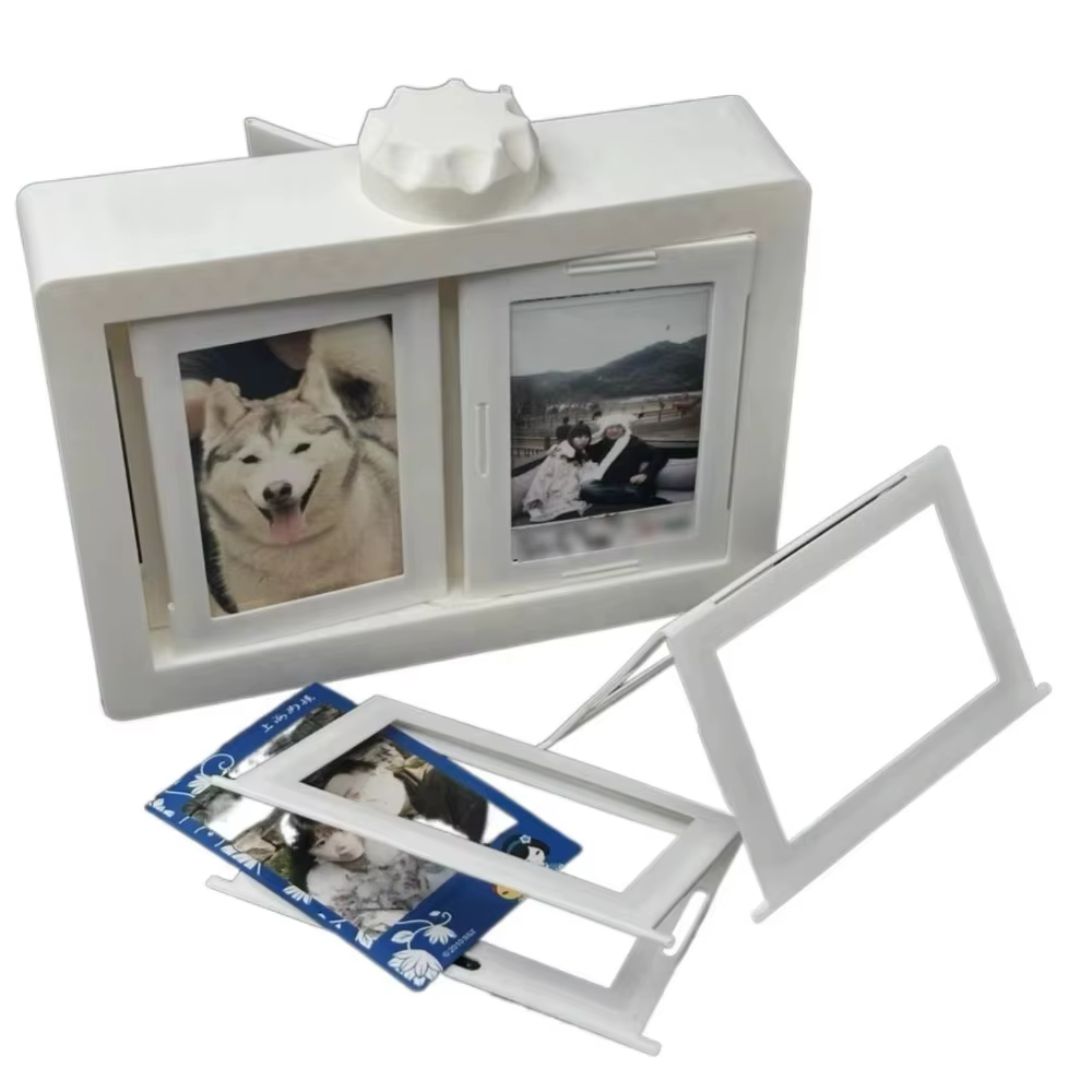 Porte-cartes photo rotatif 3D transparent