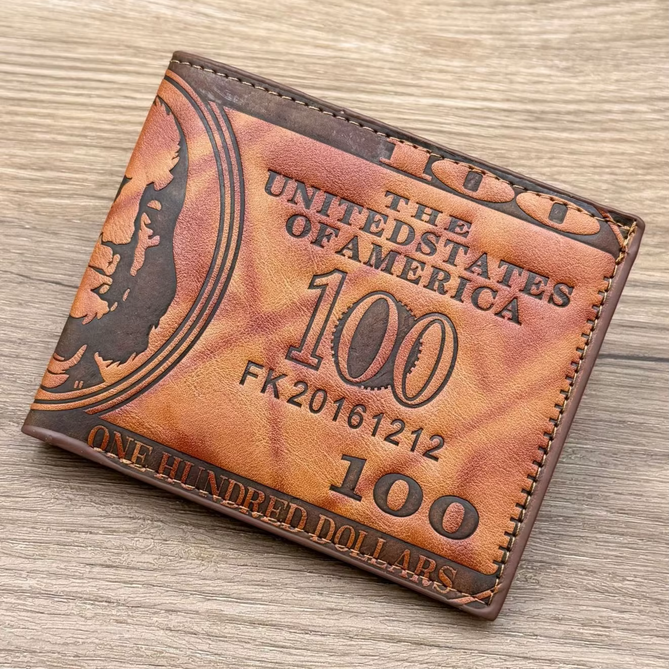 Portefeuille en cuir PU à motifs pour homme