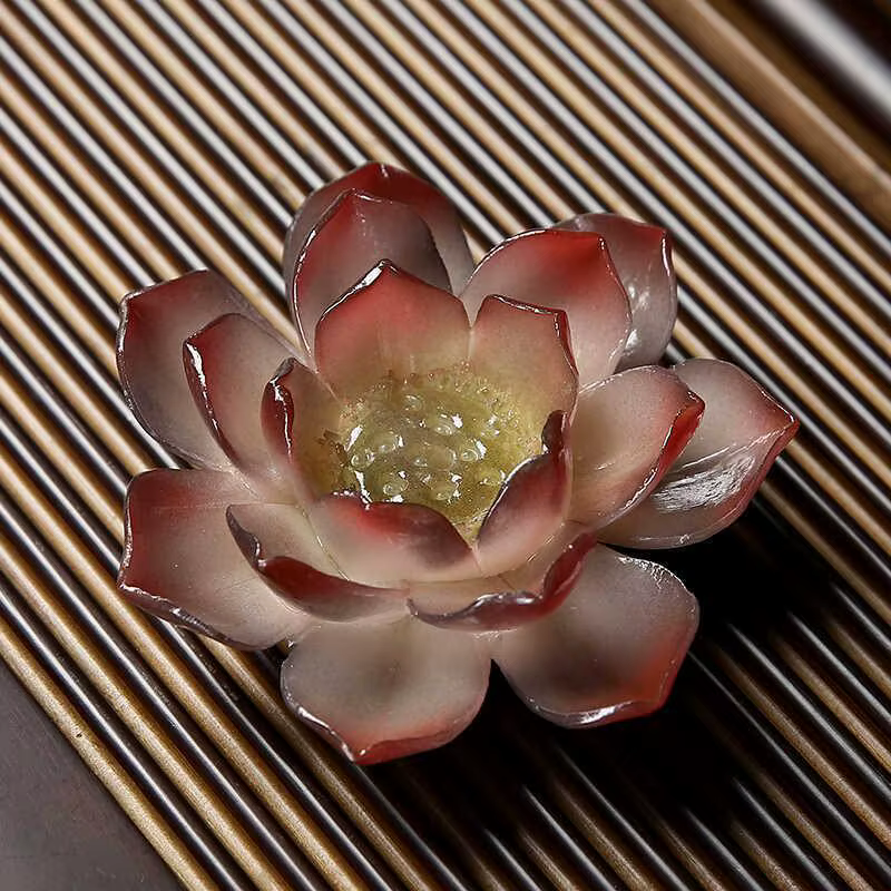 Figurine de thé en forme de lotus changeant de couleur, porte-bonheur, ornement Feng Shui pour le bureau et la maison, accessoires de cérémonie du thé, décoration, cadeau idéal