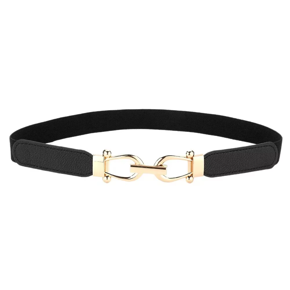 Ceinture Slim boutonnée dorée pour femmes