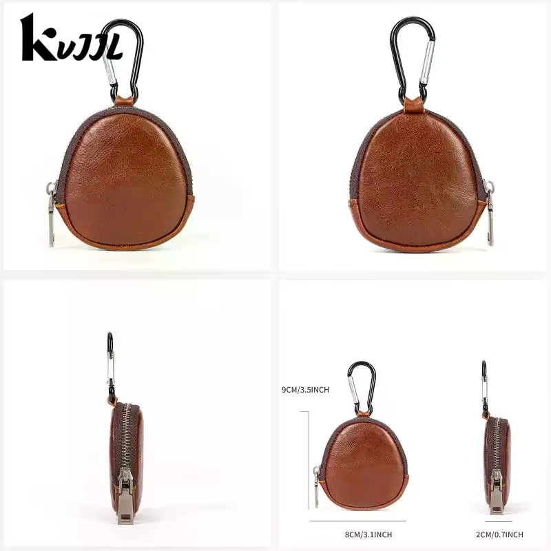 Mini porte-monnaie en cuir véritable