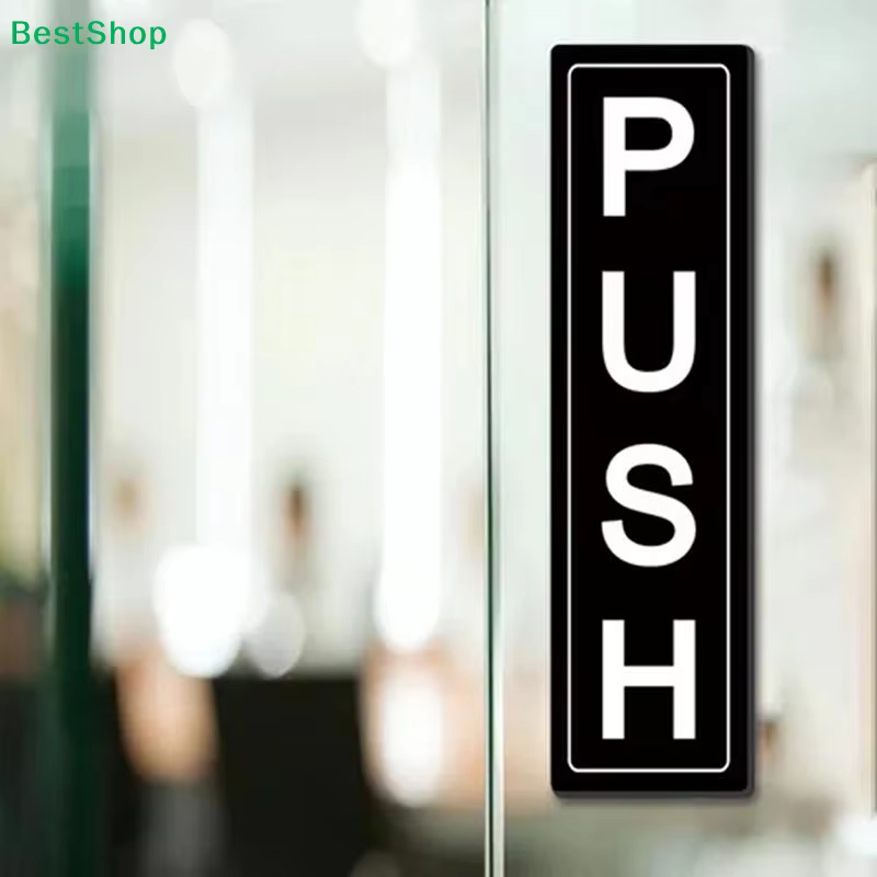 ✍ Ensemble de panneaux de porte PUSH PULL, autocollants de porte en acrylique autocollants pour les bureaux et les entrées de magasins