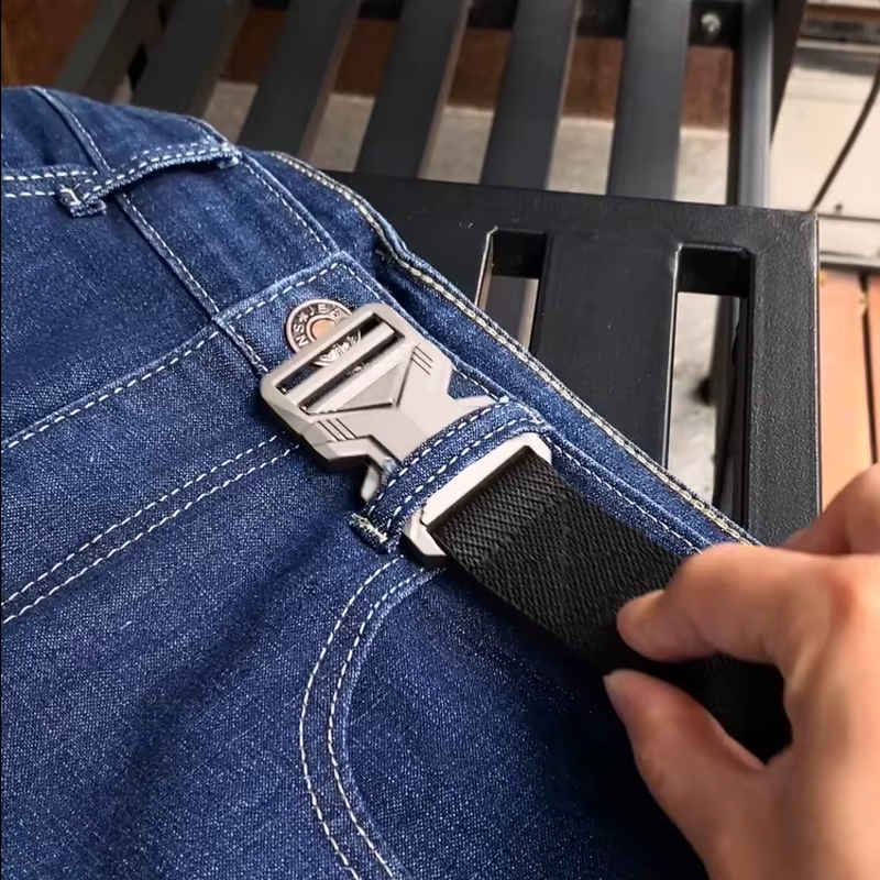 KOLBER Nouvelle Ceinture Élastique Argentée Pour Hommes Boucle En Métal À Dégagement Rapide 3.4cm
