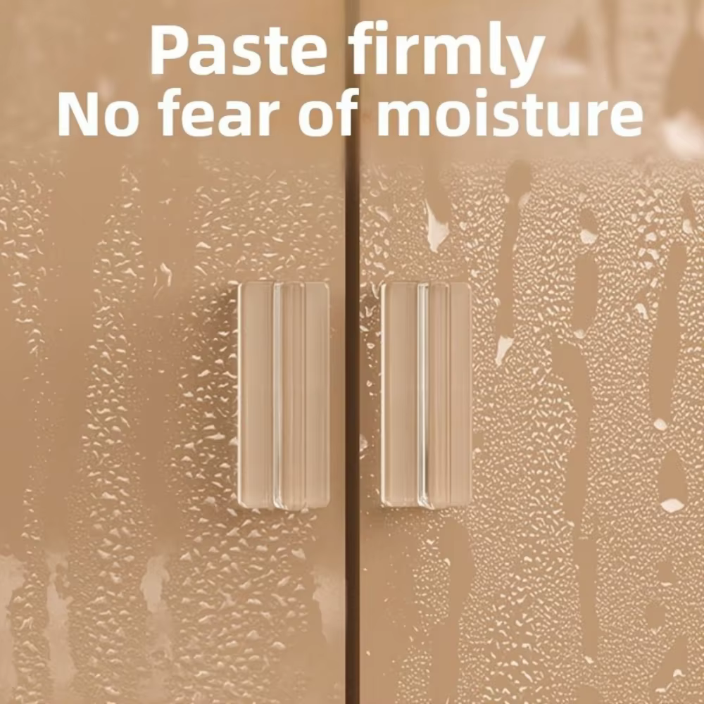 Poignées invisibles auto-adhésives transparentes en PU souple, 4 pièces, pour portes coulissantes, armoires de cuisine, portes en verre, poignées de tiroir