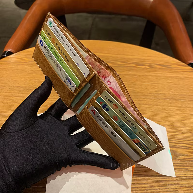 Portefeuille de luxe en cuir véritable avec lettres personnalisées pour hommes et femmes