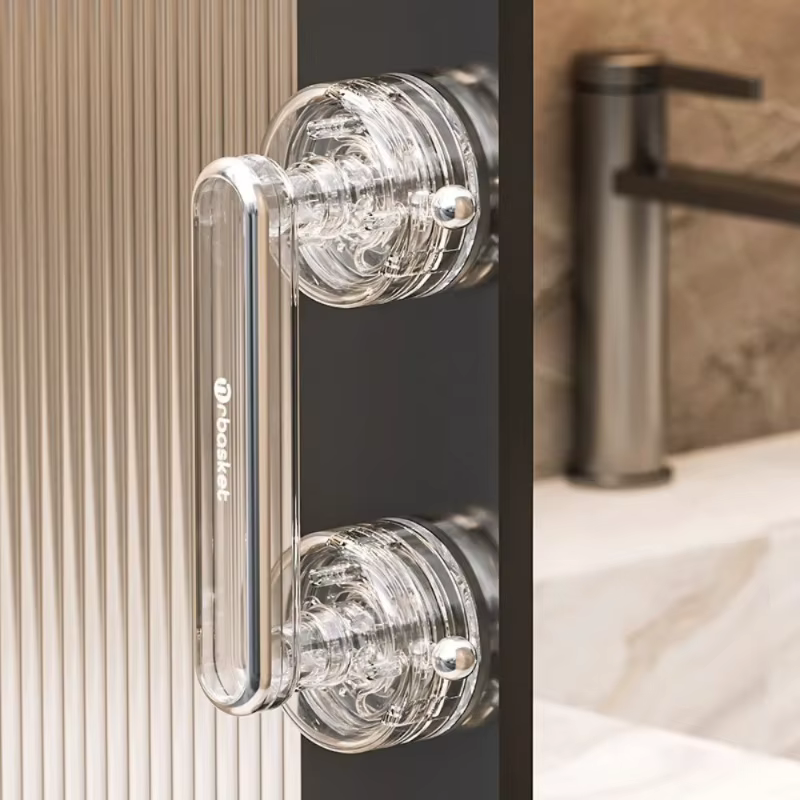Poignée de porte en verre à ventouse, pas besoin de perçage, main courante de porte coulissante de salle de bain, porte d'armoire de fenêtre, poignée de réfrigérateur