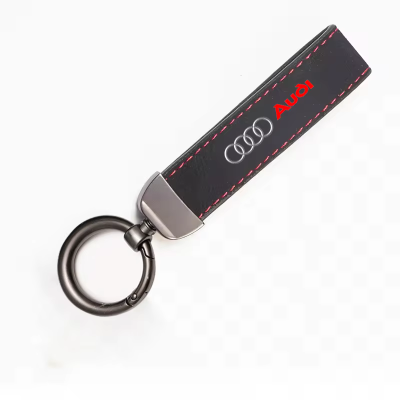 Porte-clés en daim avec emblème pour Audi A1 A2 A3 A4 A5 A6 A7 A8 Q1 Q2 Q3 Q4 Q5 Q6 Q7 Q8 TT S5 B8
