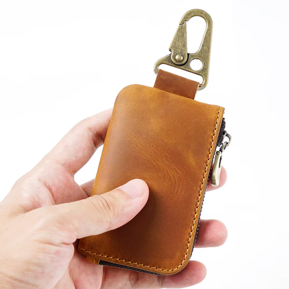 Porte-monnaie multifonctionnel en cuir avec porte-clés