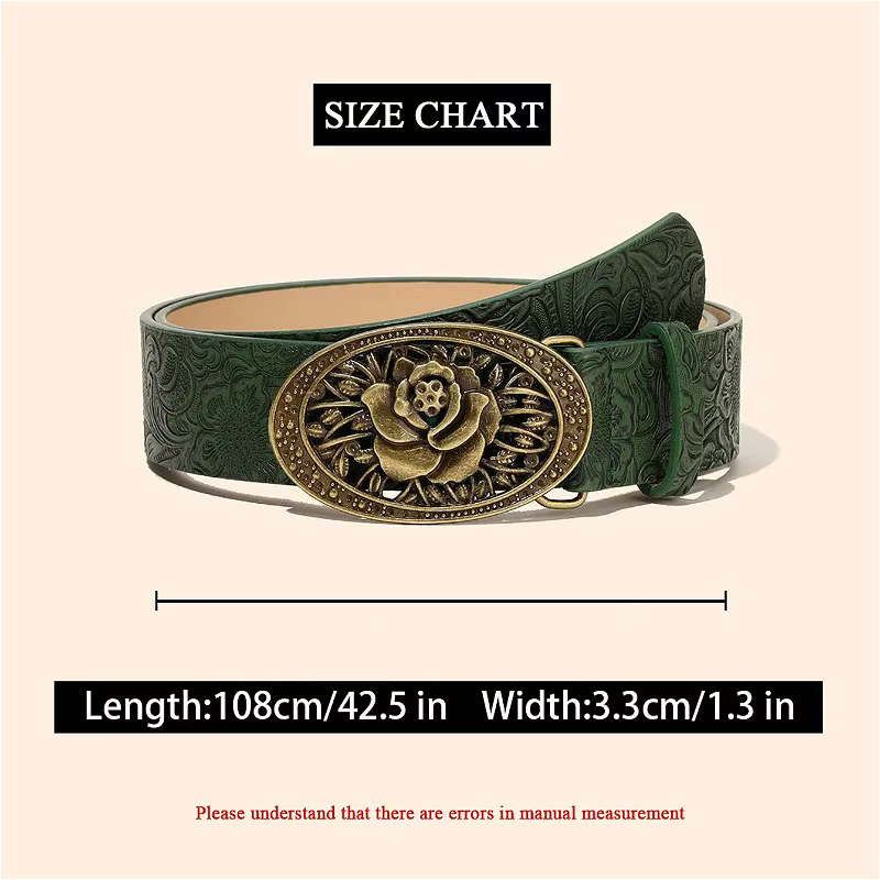 Ceinture en cuir ovale pour femme